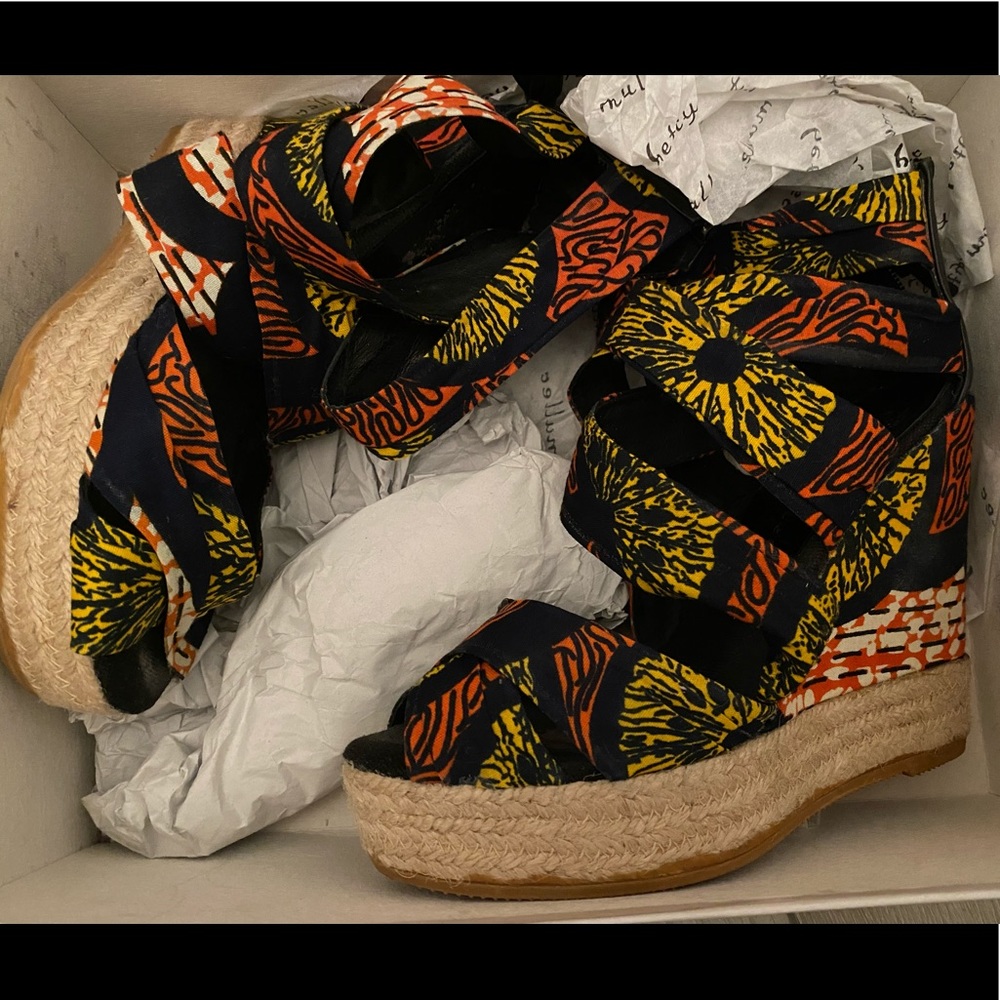 Bettye Muller Print espadrille wedge